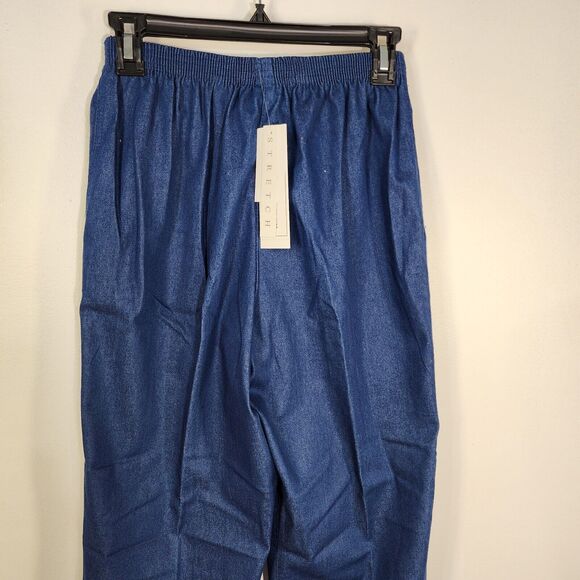 Alfred Dunner Womens Trouser Pants Size 8 Blue High Rise Pull On Straight Leg - Picture 5 of 8